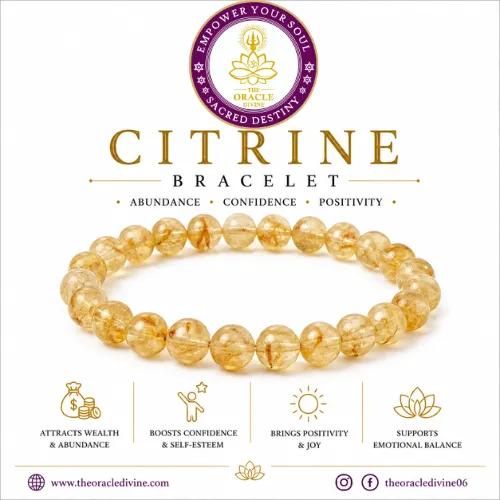 Premium Natural Citrine Bracelet | Abundance & Positivity Crystal Bracelet